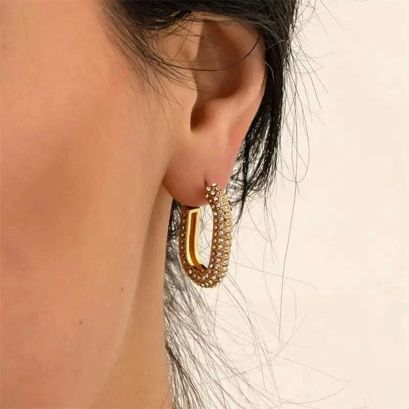 Zircon Circle Huggie Hoop Earrings for Women-22306 1