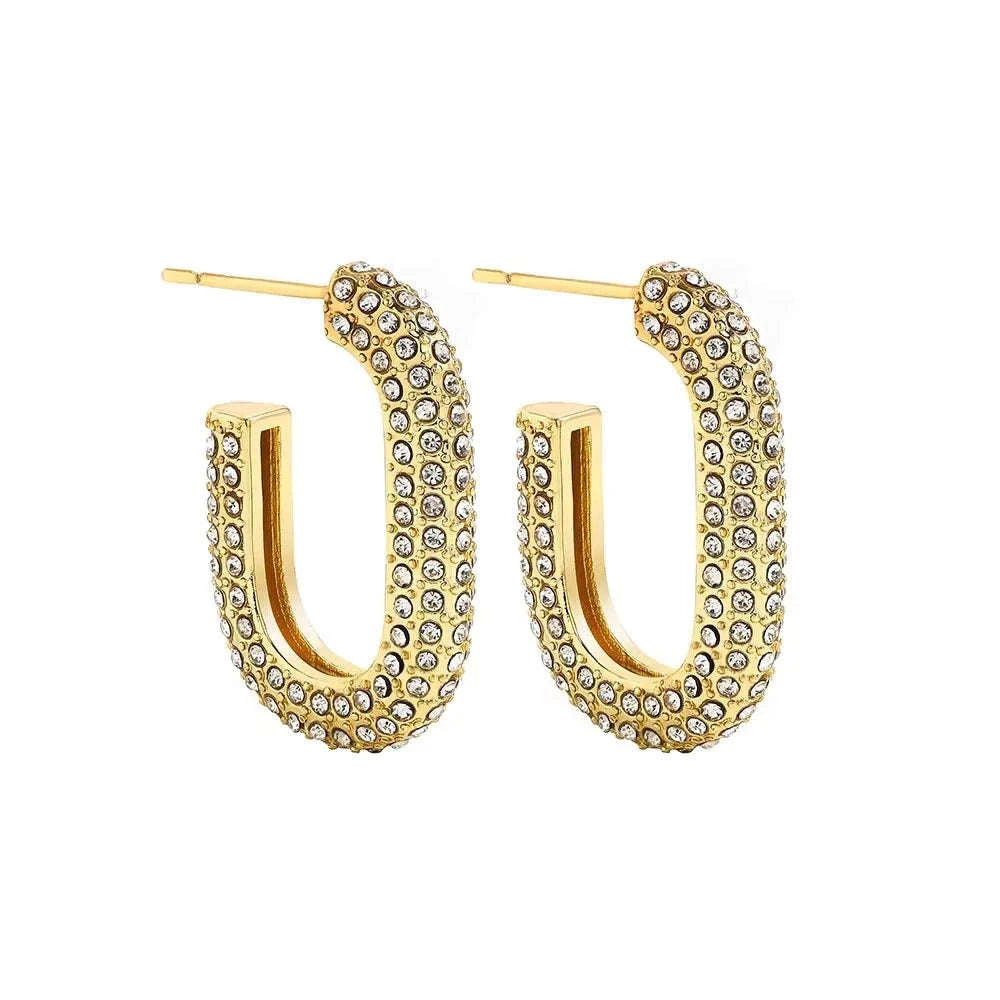 Zircon Circle Huggie Hoop Earrings for Women-22306 1