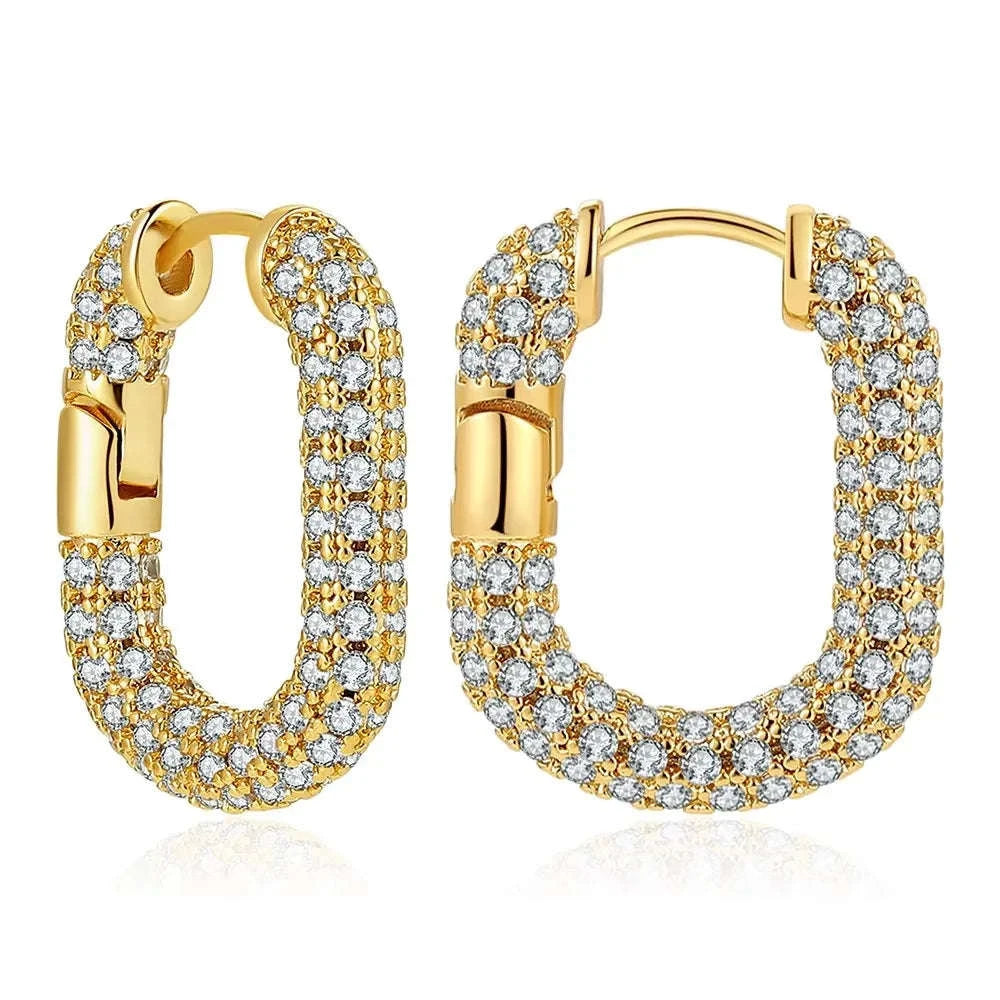 Zircon Circle Huggie Hoop Earrings for Women-22306 1