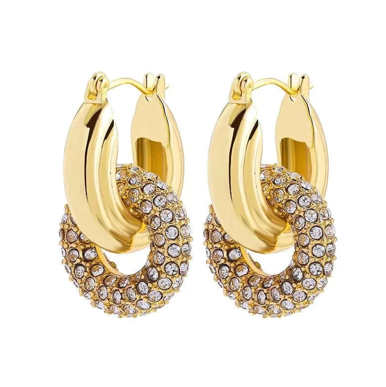 Zircon Circle Huggie Hoop Earrings for Women-22306 1