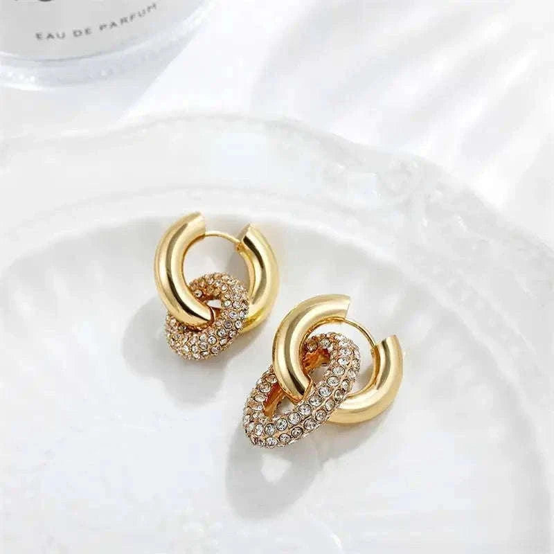 Zircon Circle Huggie Hoop Earrings for Women-22306 1