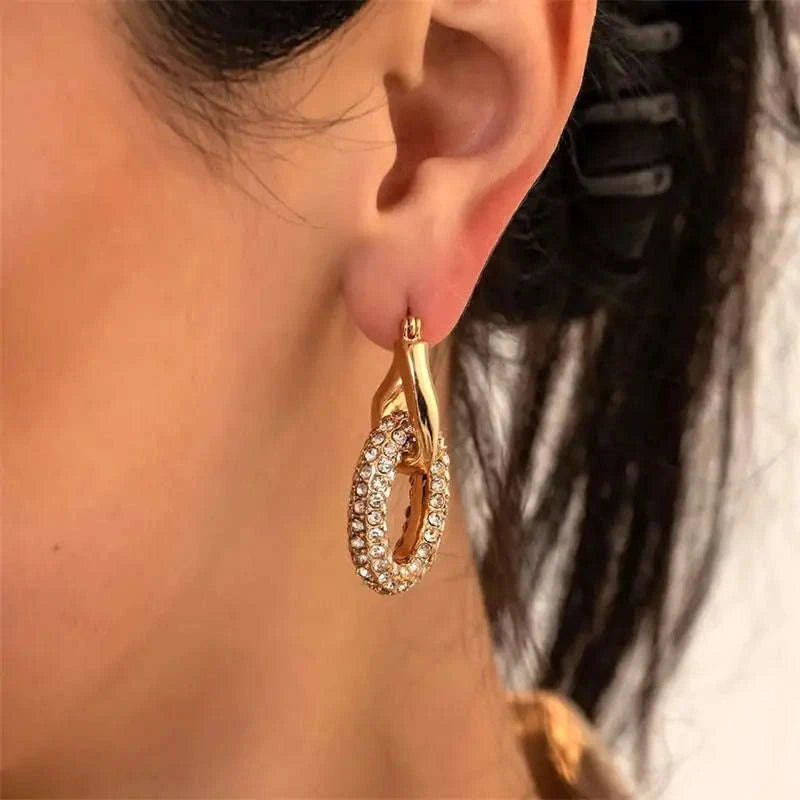Zircon Circle Huggie Hoop Earrings for Women-22306 1
