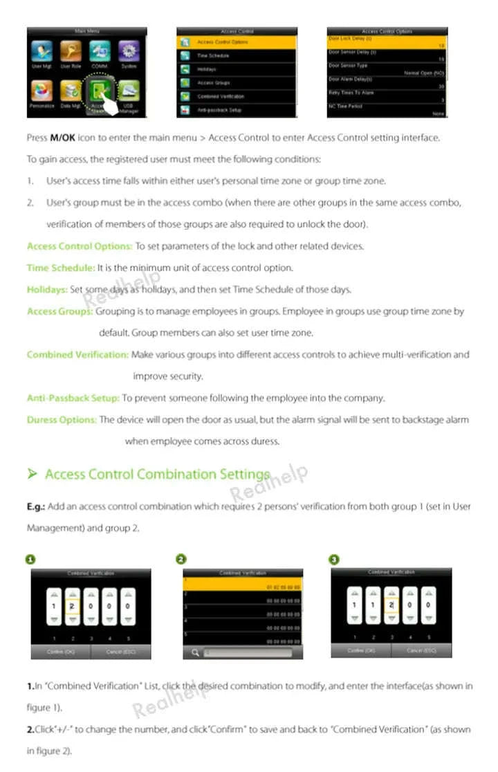 ZKTeco Fingerprint Attendance Terminal with Wi‑Fi and 3000 Templates-Machine No ADMS No Card / Spanish
