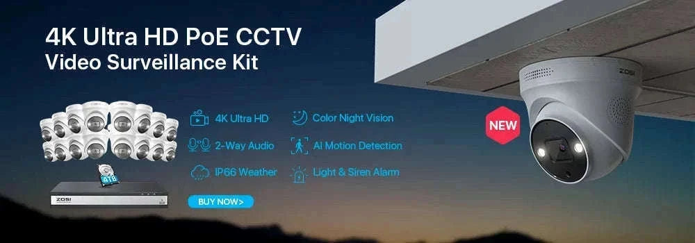 ZOSI 1080P 2MP Wired Bullet CCTV Camera with 120ft Night Vision-Black / Australia