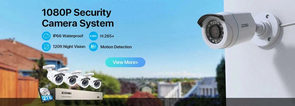 ZOSI 1080P 4-in-1 Dome Security Camera for CCTV Systems-Dome / 1080p / United States