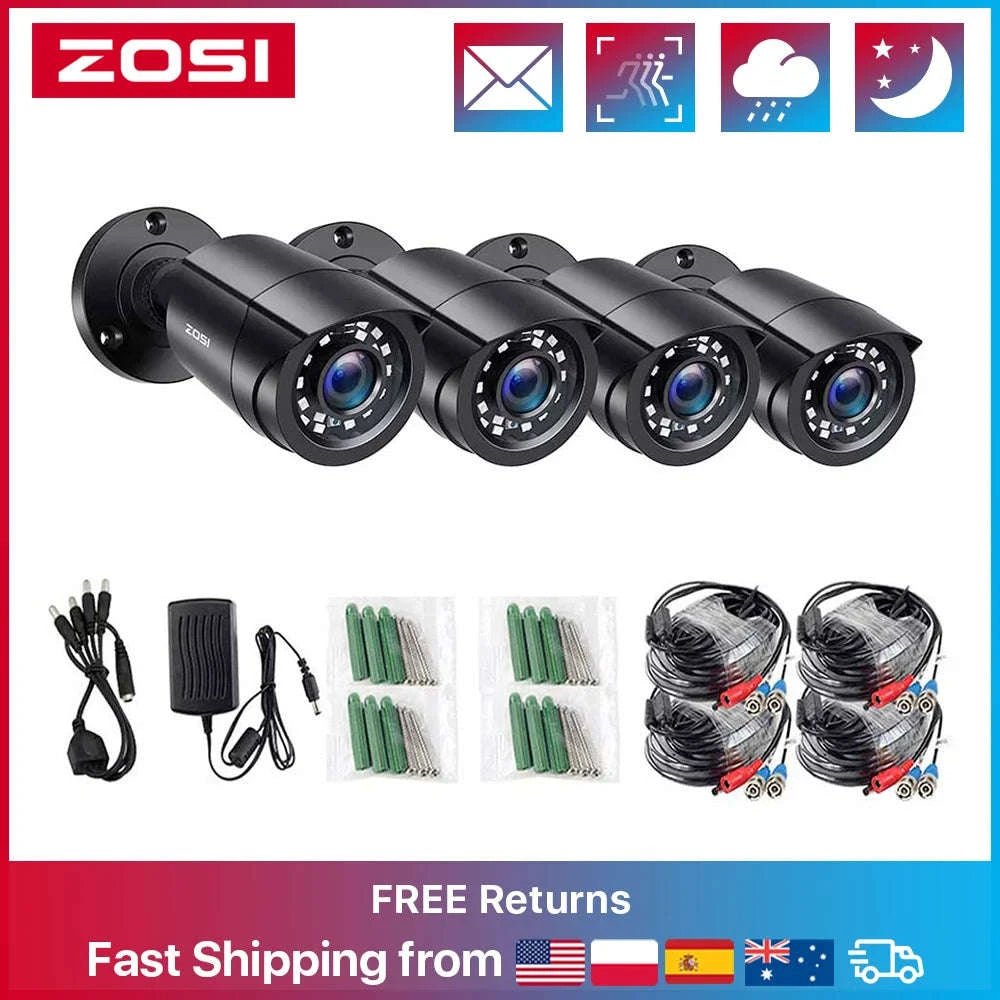 ZOSI 1080P Wired CCTV Security Camera with 80ft Night Vision-White / 1080p / spain
