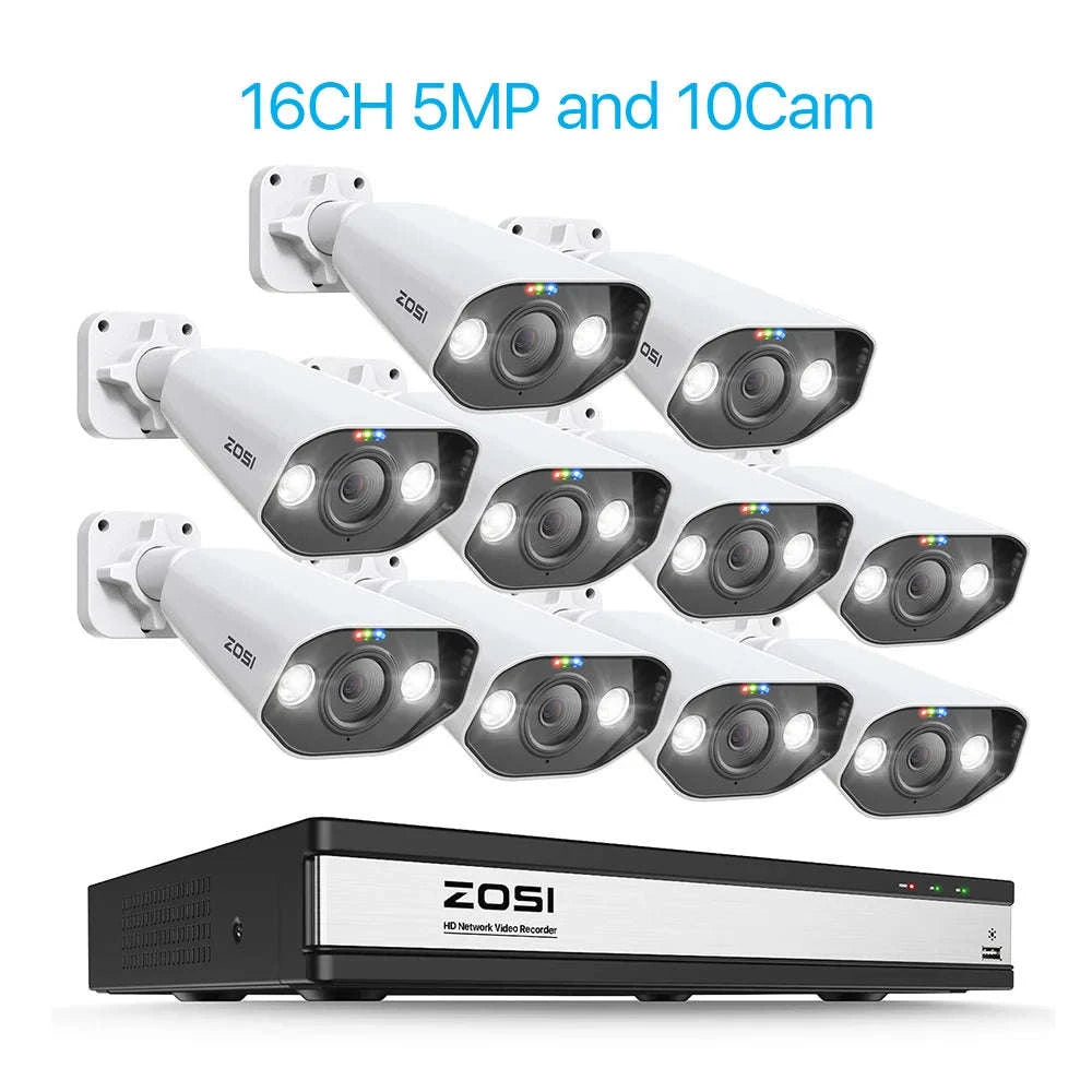 ZOSI 16-Channel 8MP PoE Security Camera System with 4TB HDD-16CH 5MP and 12 Cam / Poland / 4T