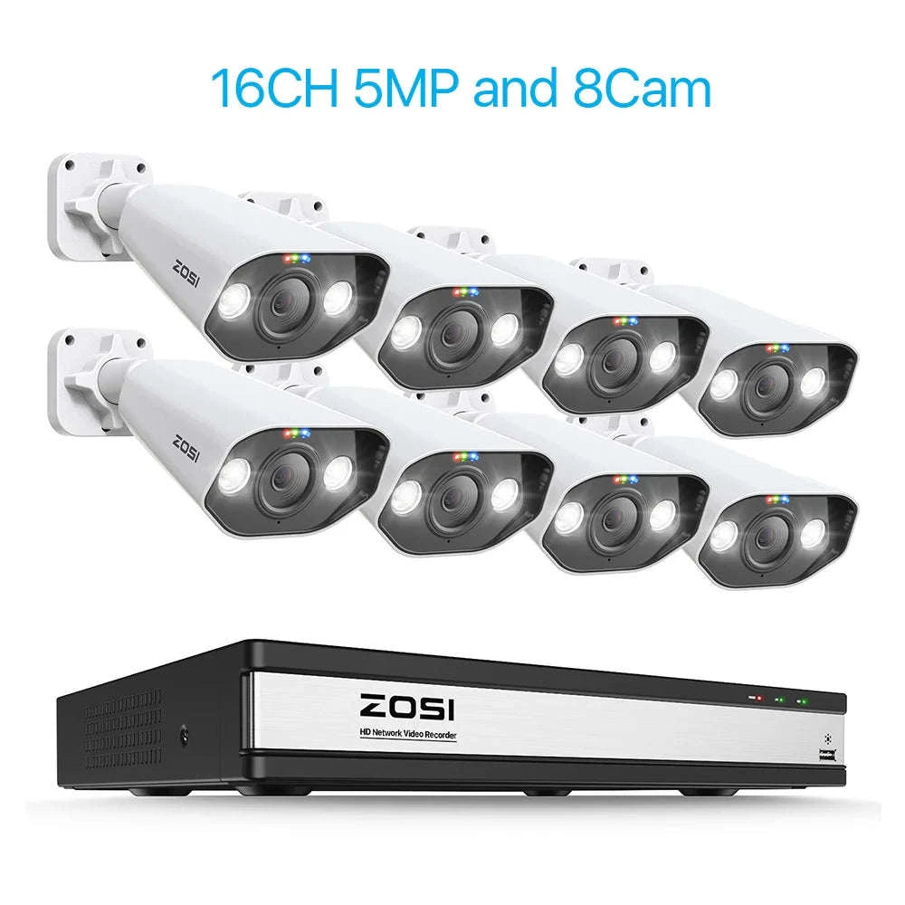 ZOSI 16-Channel 8MP PoE Security Camera System with 4TB HDD-16CH 5MP and 12 Cam / Poland / 4T