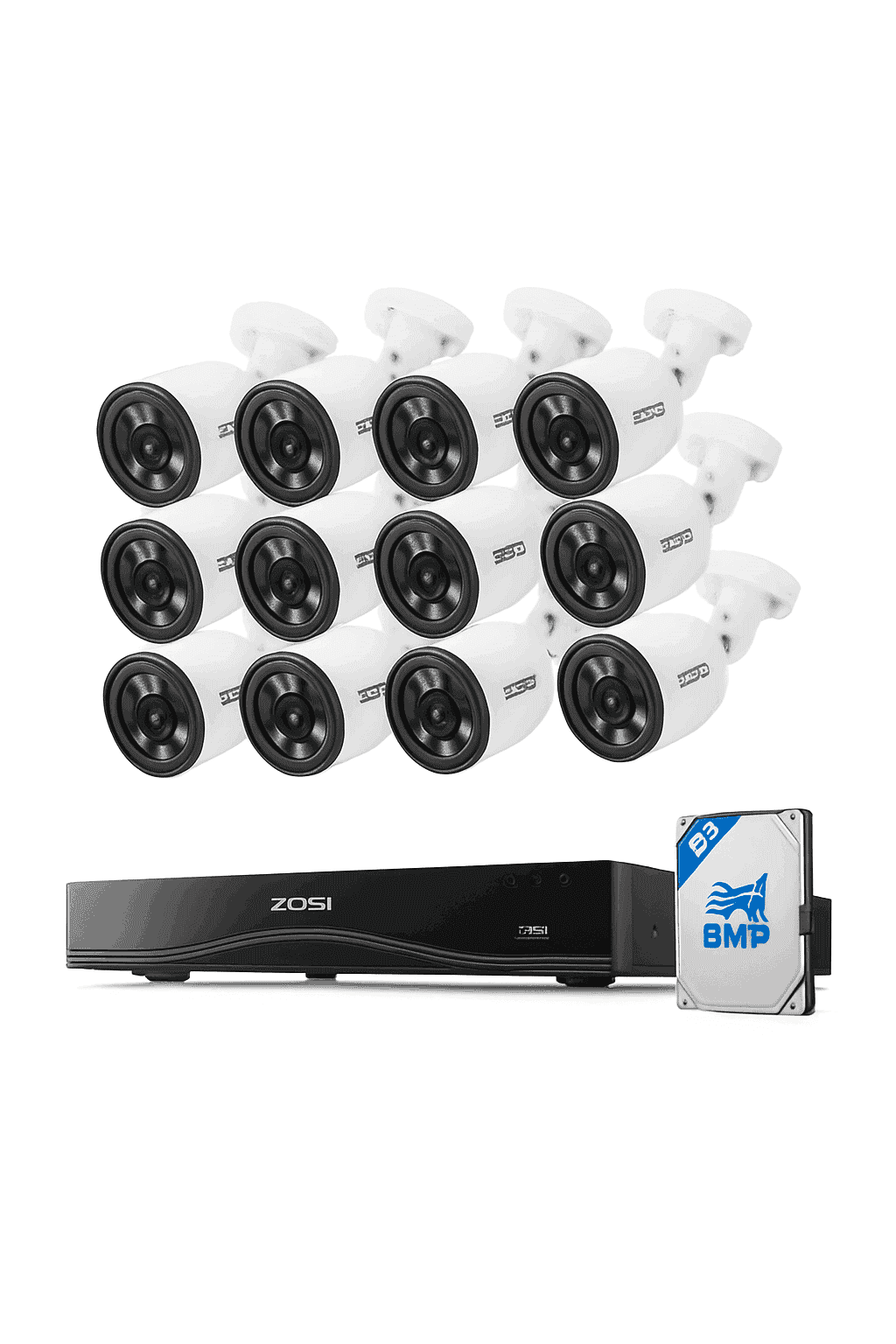 ZOSI 16CH 4K PoE CCTV System with 4TB HDD and 8MP Cameras-12PCS 8MP Cam 4TB / Australia