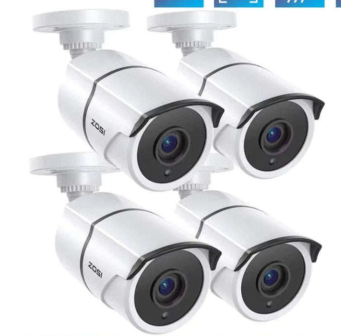 ZOSI 4 Pack 1080P HD-TVI Security Cameras with Audio Recording-white / Poland