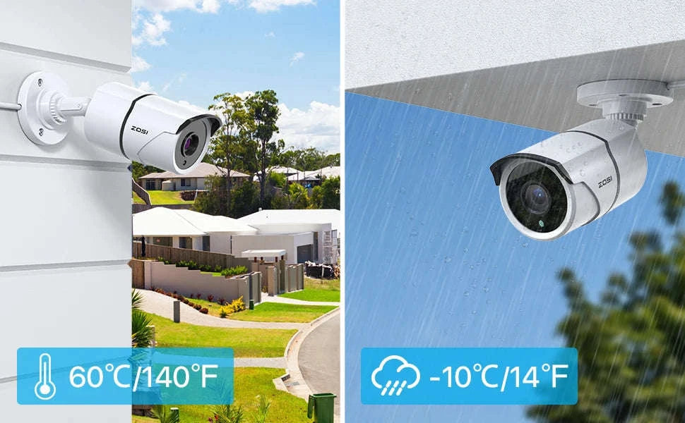 ZOSI 4 Pack 1080P HD-TVI Security Cameras with Audio Recording-white / Poland