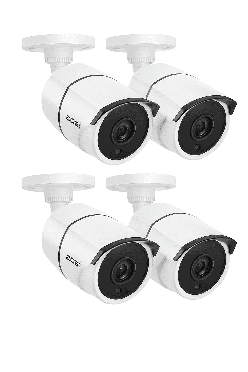 ZOSI 4 Pack 1080P HD-TVI Security Cameras with Audio Recording-white / Poland