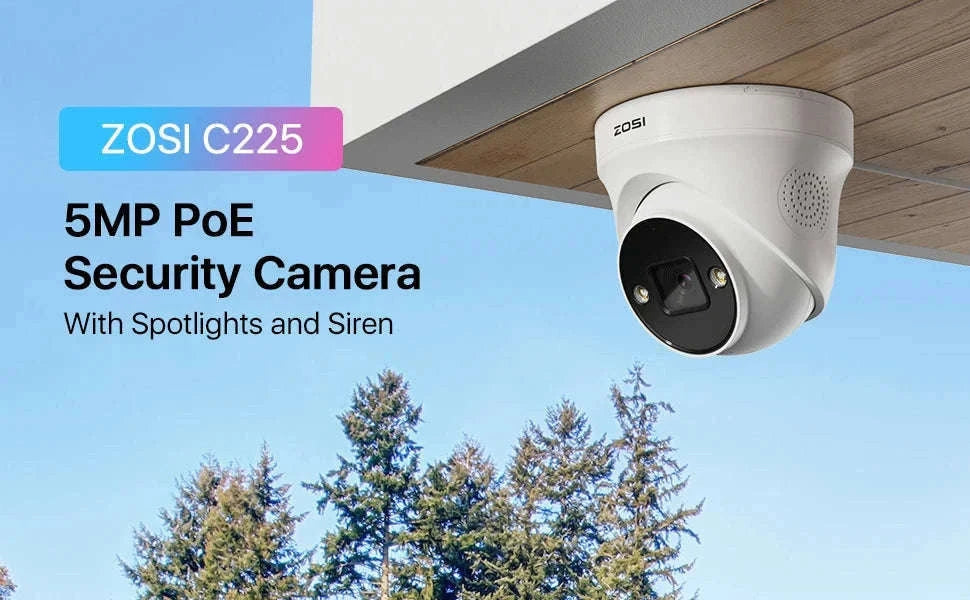 ZOSI 4K PoE Outdoor Security Camera with AI Detection-5MP without TF Card / Poland