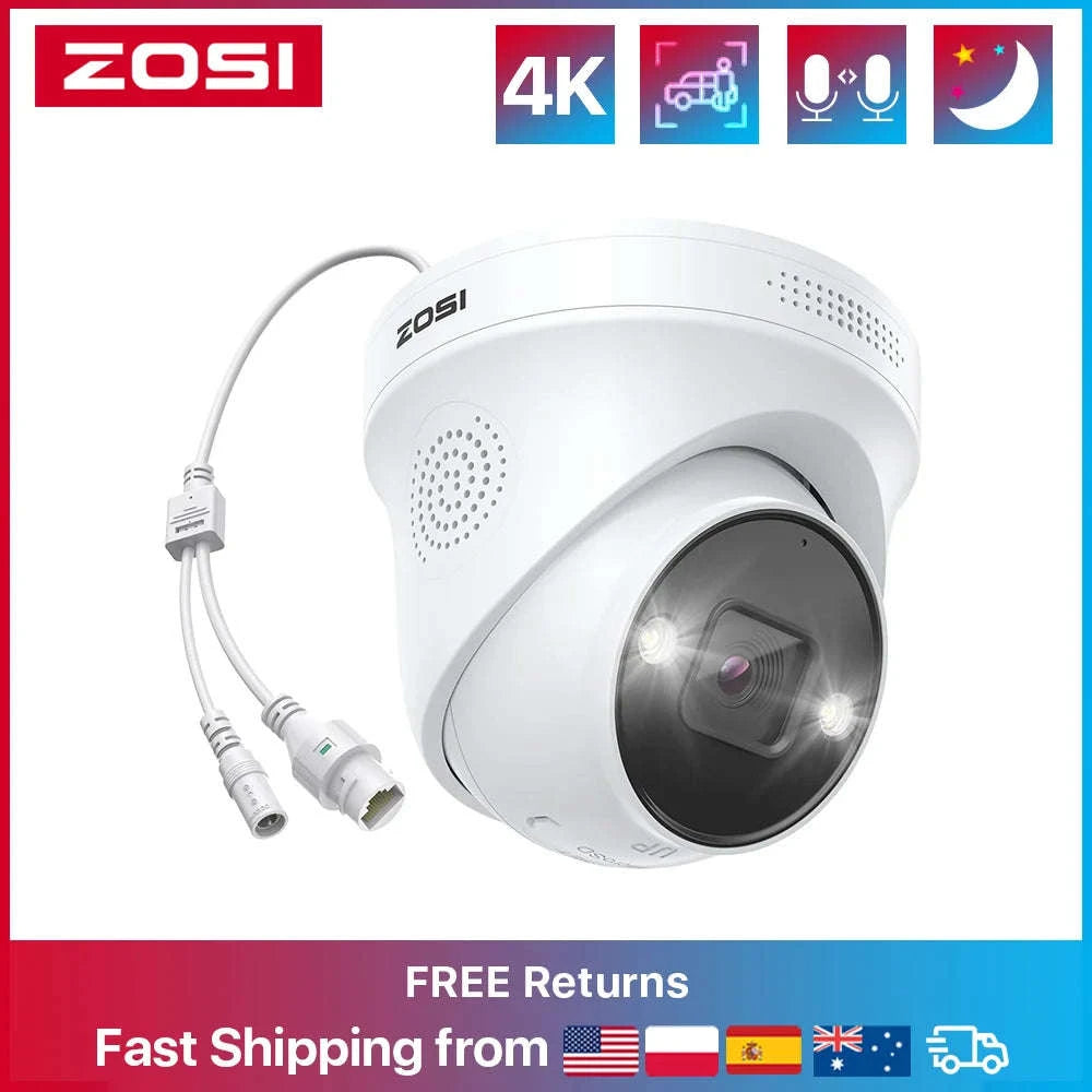 ZOSI 4K PoE Outdoor Security Camera with AI Detection-5MP without TF Card / Poland