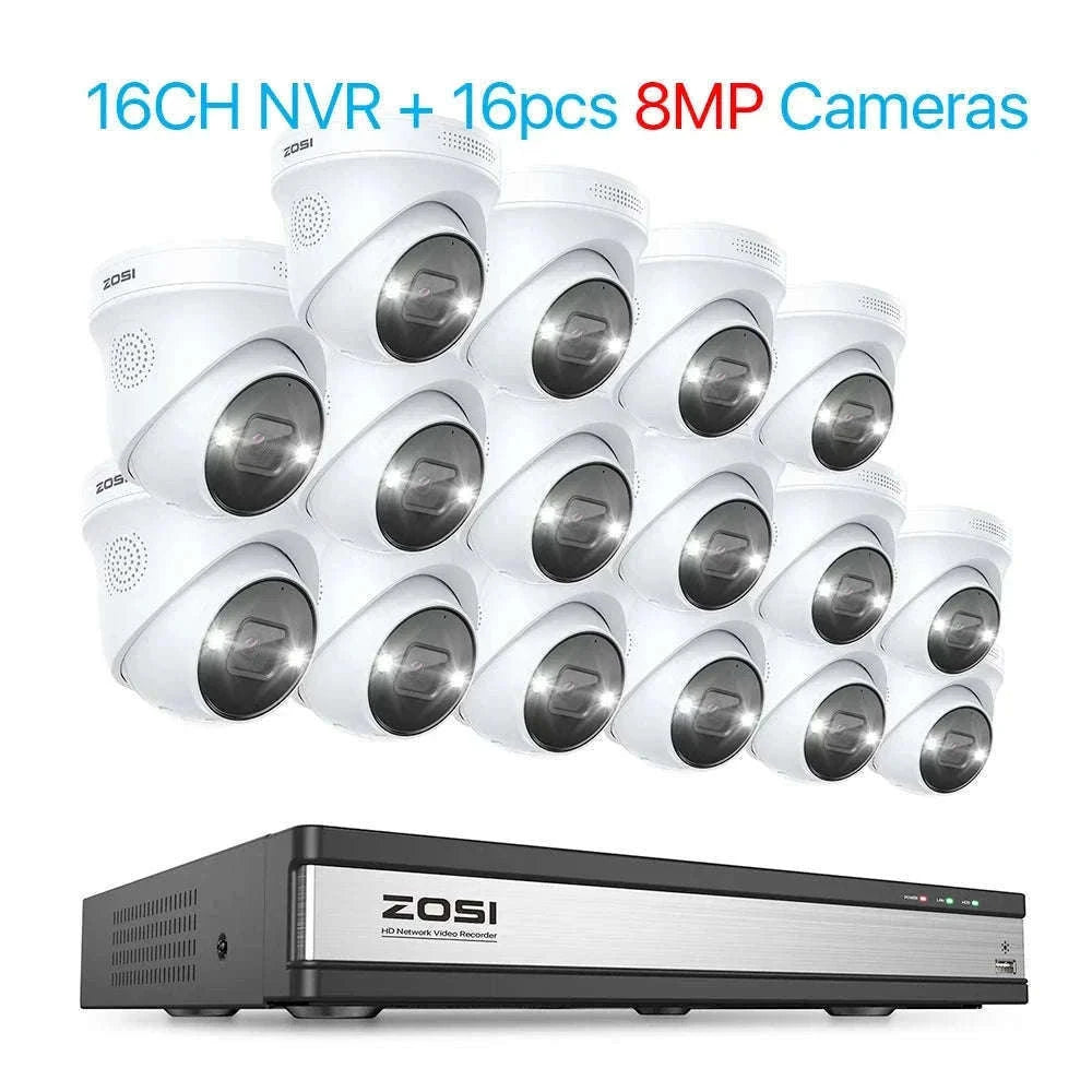 ZOSI 4K PoE Security Camera System with AI Detection-16CH 5MP and 16 Cam / spain / 4T