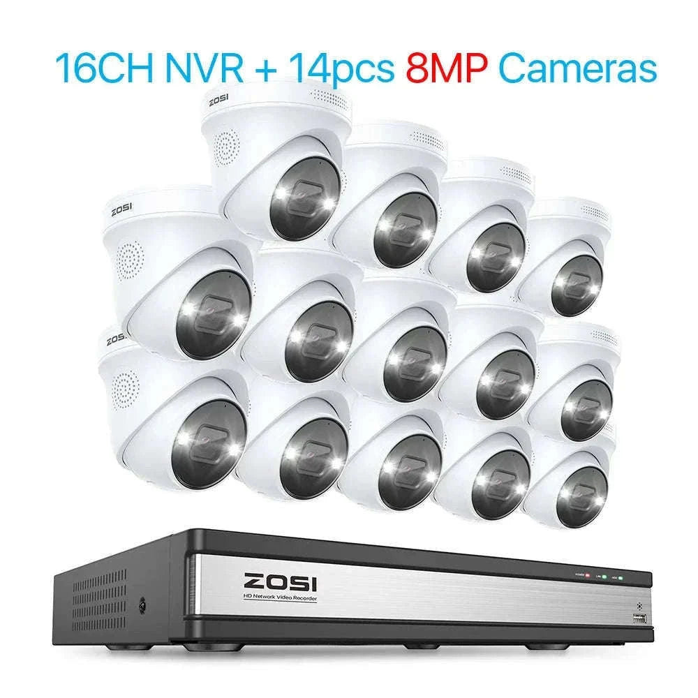 ZOSI 4K PoE Security Camera System with AI Detection-16CH 5MP and 16 Cam / spain / 4T