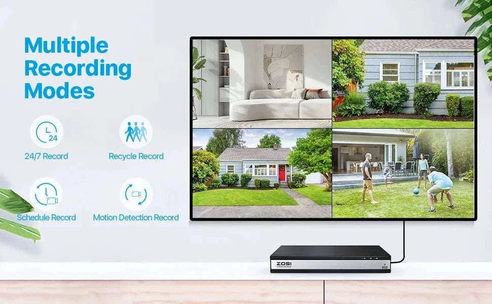 ZOSI 4K PoE Security Camera System with AI Detection-16CH 5MP and 16 Cam / spain / 4T