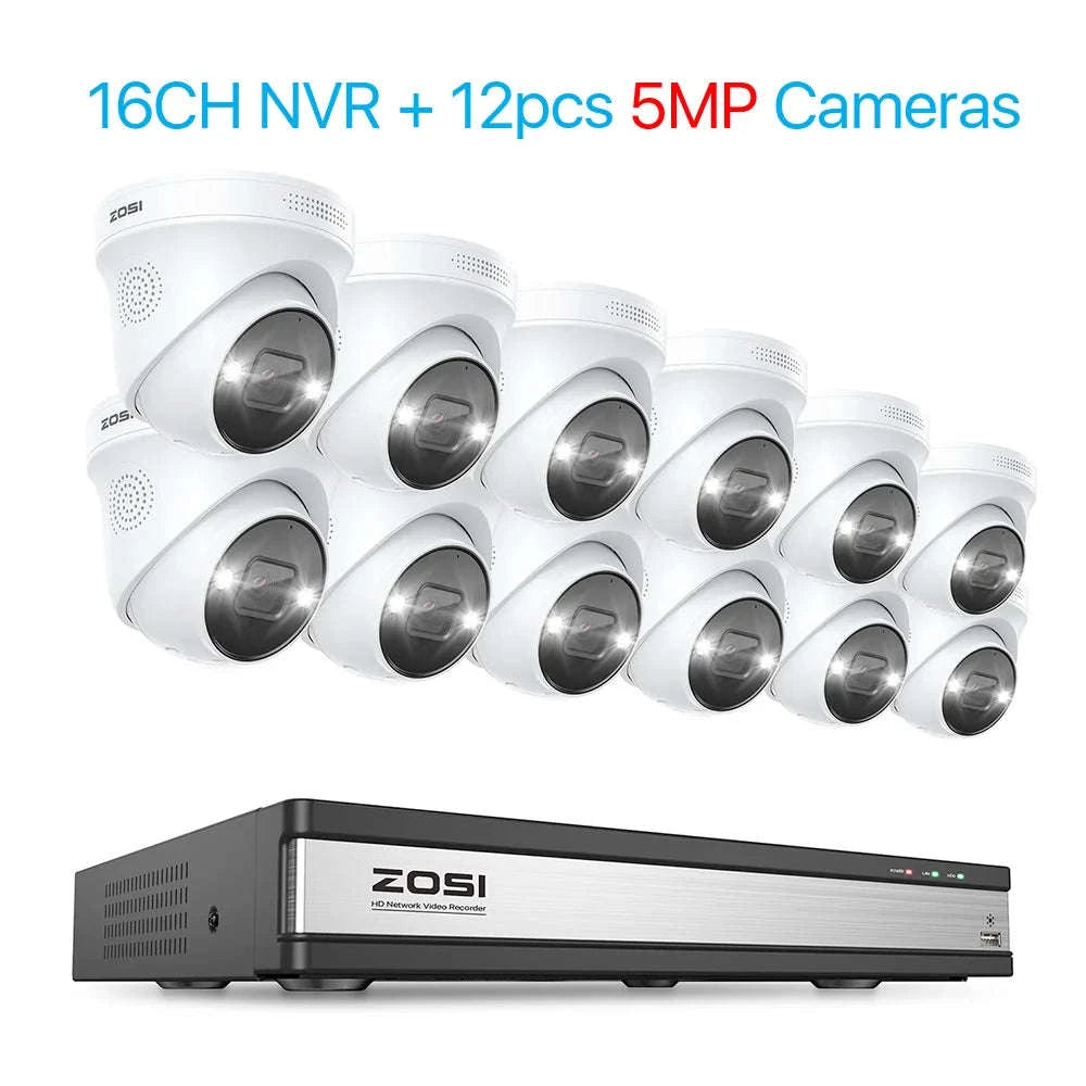 ZOSI 4K PoE Security Camera System with AI Detection-16CH 5MP and 16 Cam / spain / 4T