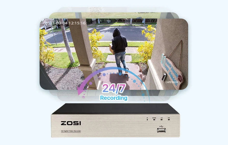 ZOSI 8-Channel 1080P DVR Security Recorder with H.265+-1T / 8CH / Poland