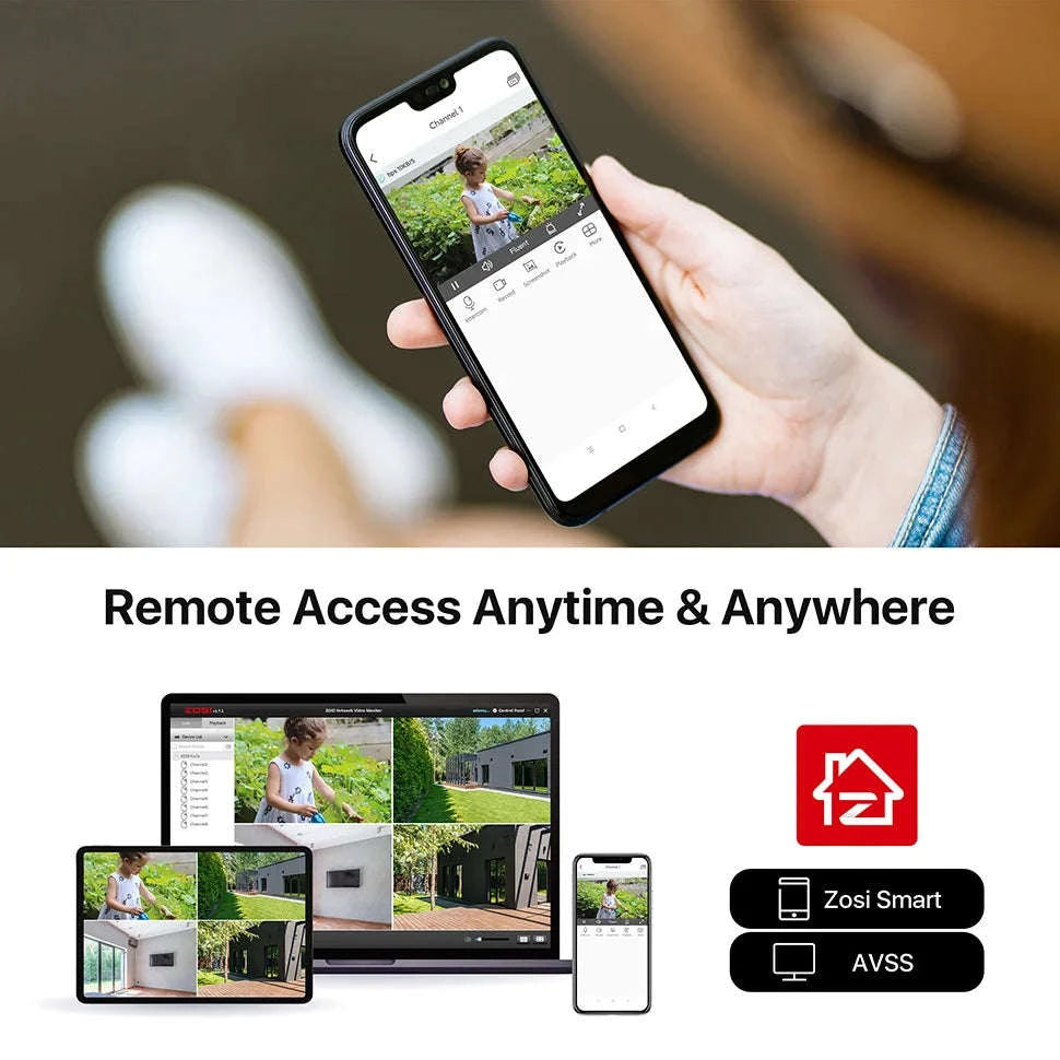 ZOSI 8CH 1080P Wired Security Camera System, 4-Camera Kit-4PCS Cam / 2T / spain