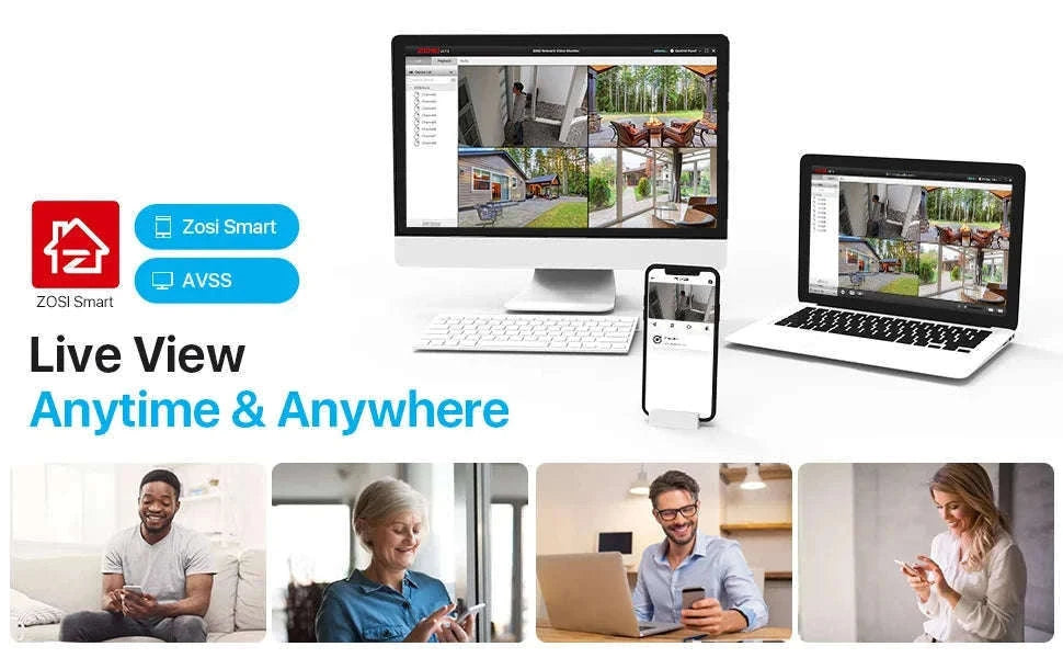 ZOSI 8MP 8CH PoE NVR Security Camera System with Siren and Audio-8CH NVR x 4Cams / Australia / 2T
