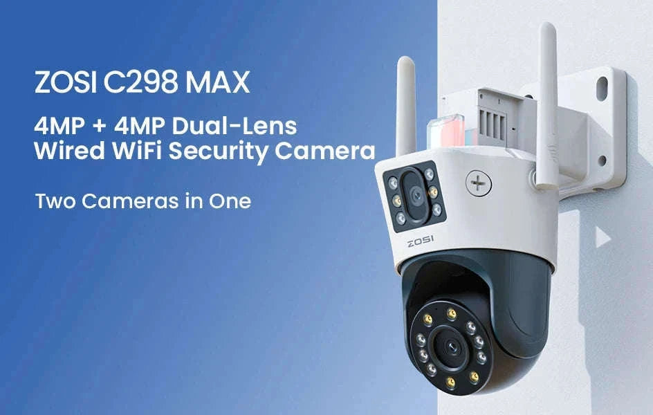 ZOSI 8MP Dual-Lens WiFi PTZ Outdoor Security Camera-C298 Pro and SE / United States