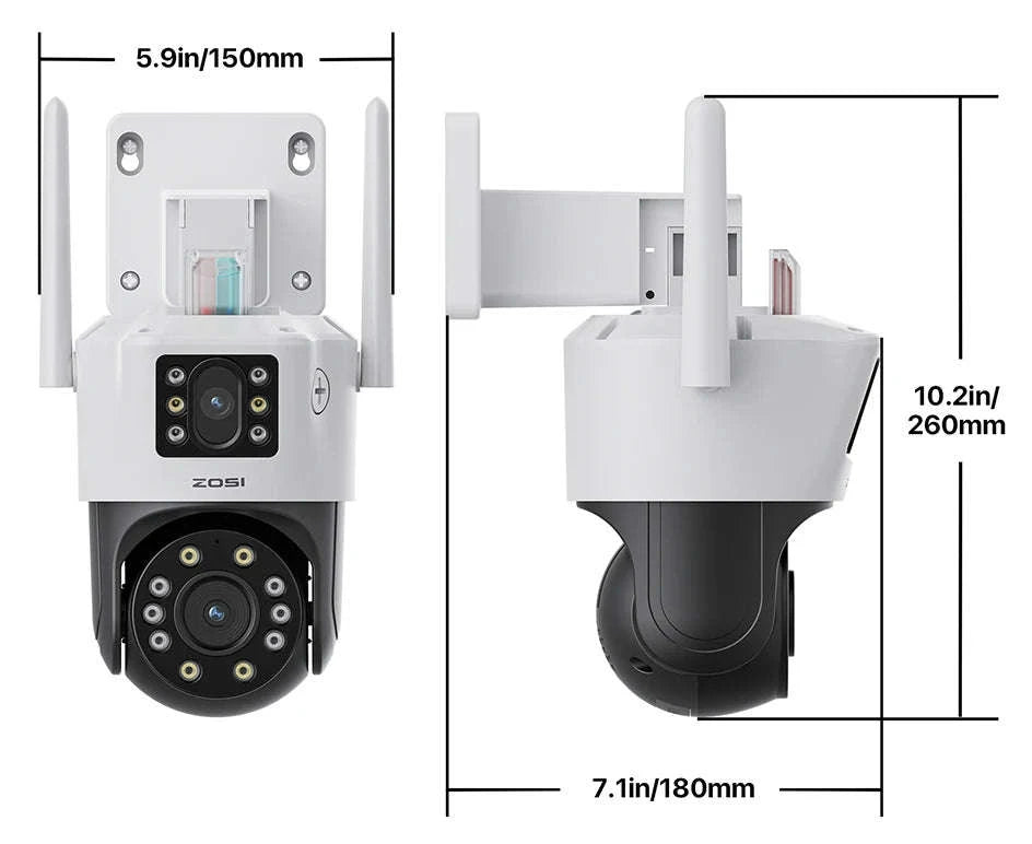 ZOSI 8MP Dual-Lens WiFi PTZ Outdoor Security Camera-C298 Pro and SE / United States