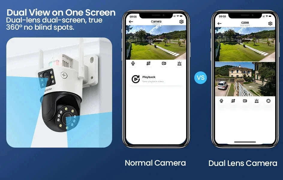 ZOSI 8MP Dual-Lens WiFi PTZ Outdoor Security Camera-C298 Pro and SE / United States