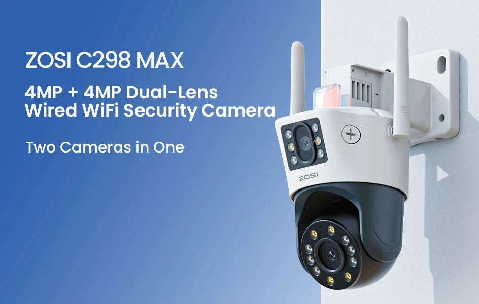ZOSI 8MP Dual-Lens WiFi PTZ Outdoor Security Camera-C298 Pro and SE / United States