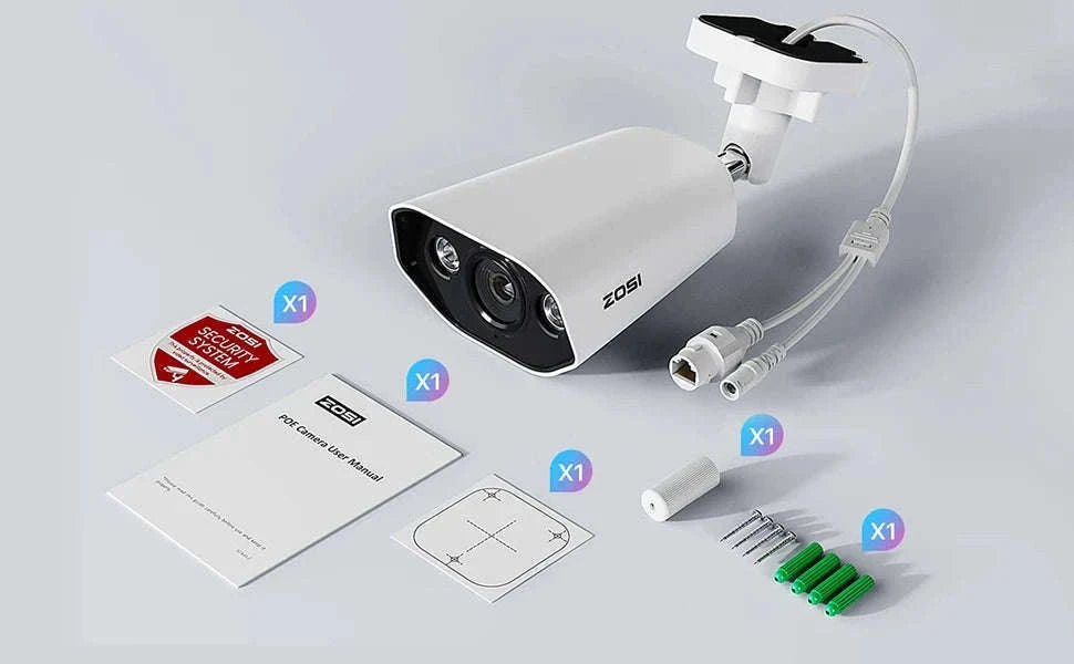 ZOSI 8MP PoE Outdoor Security Camera with Two-Way Audio-5MP / Poland