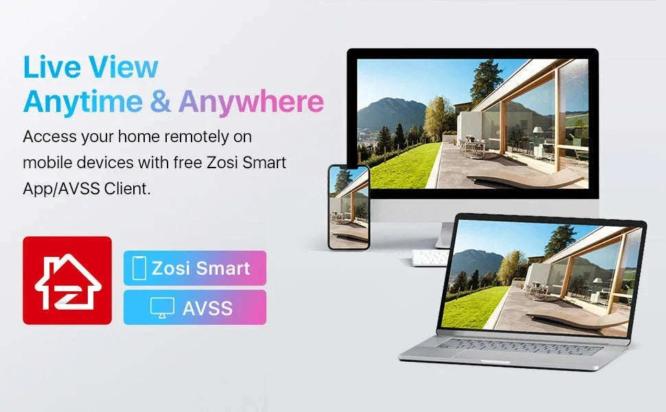 ZOSI 8MP PoE Outdoor Security Camera with Two-Way Audio-5MP / Poland
