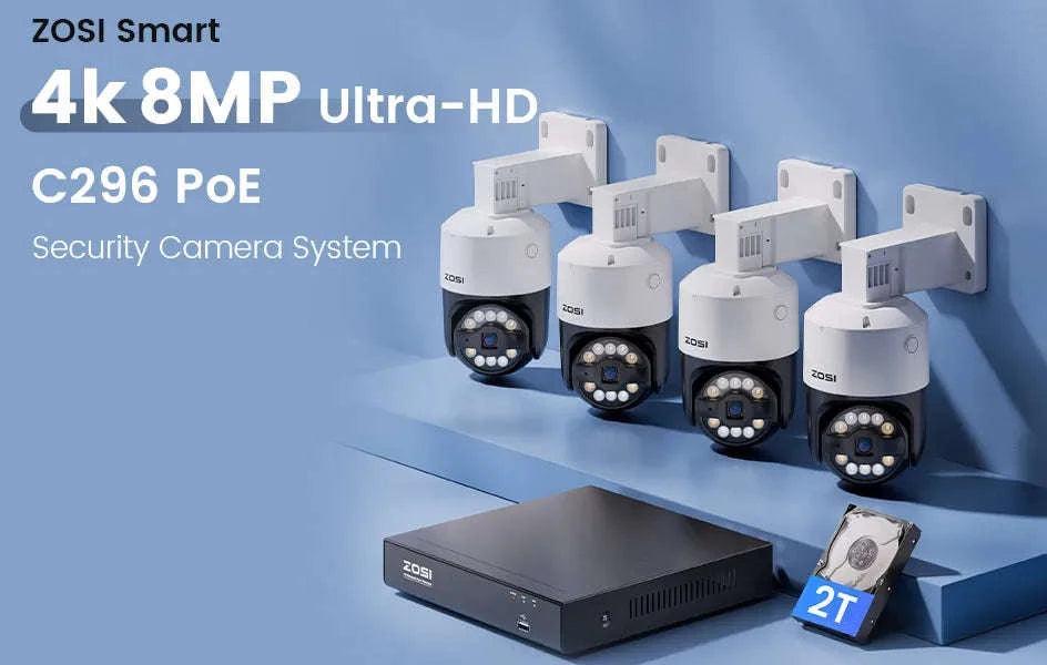 ZOSI 8MP PoE Security Camera System with AI Detection-2PCS 5MP Cameras / Australia / None
