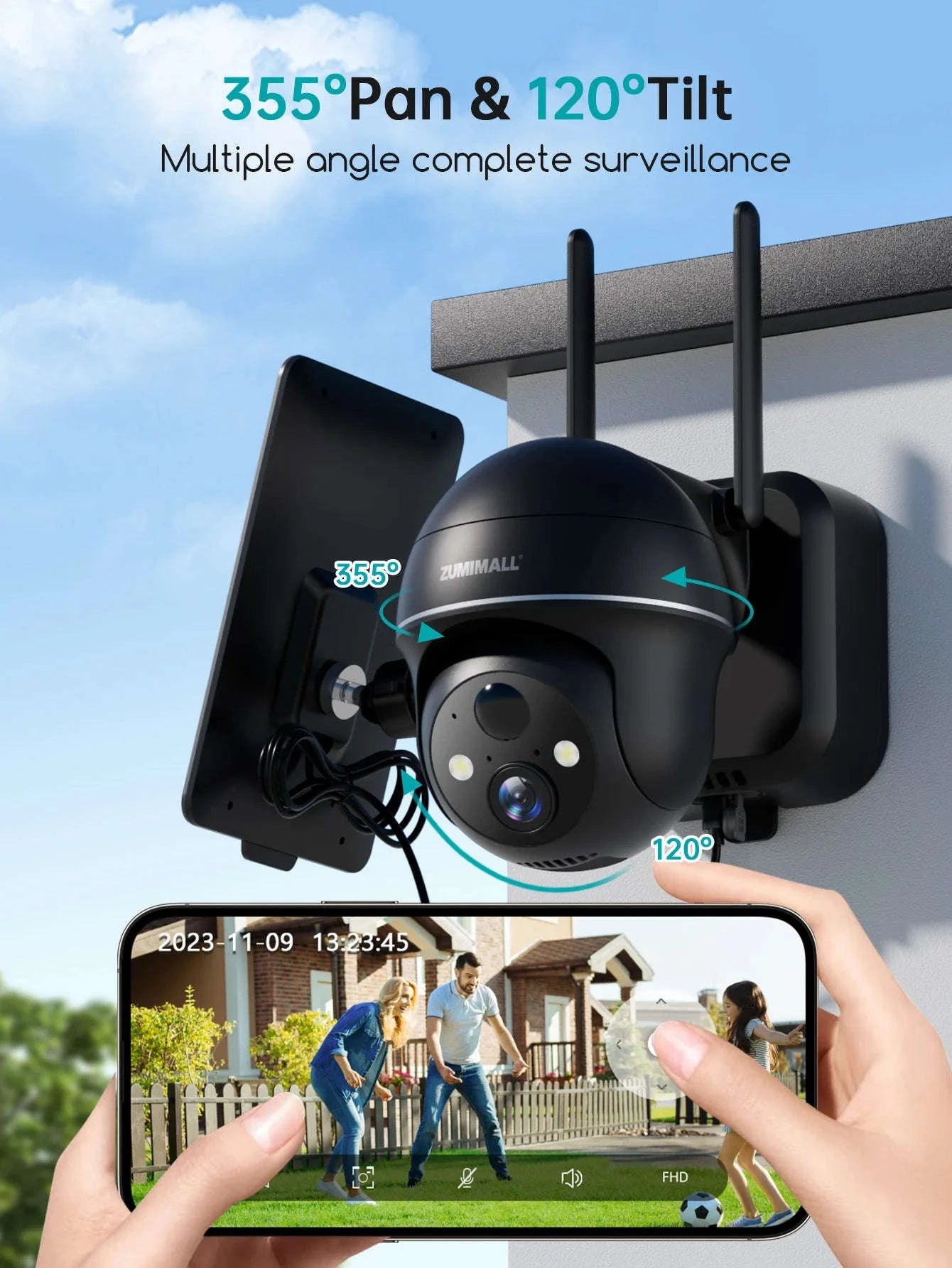 ZUMIMALL Wireless Battery Security Camera 3MP Night Vision-GERMANY