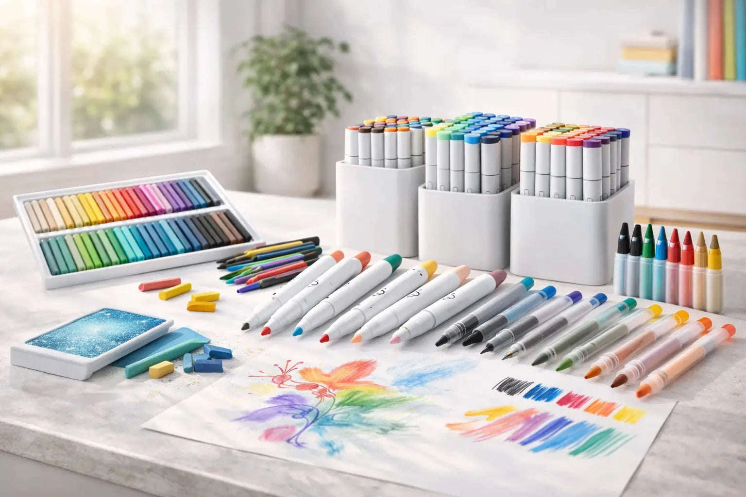 Pastels, Crayons & Markers