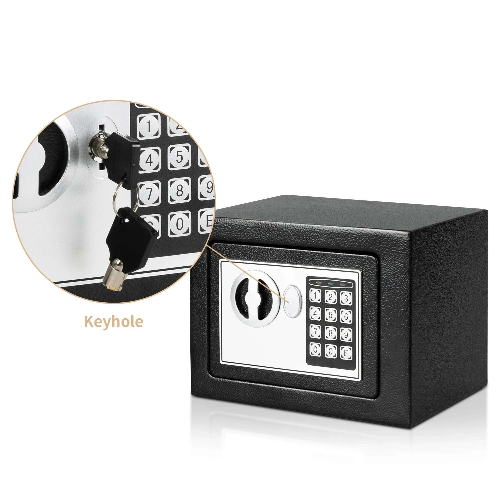 0.2 Cu Ft Electronic Digital Safe Box with Fireproof Money Bag-Black / United States