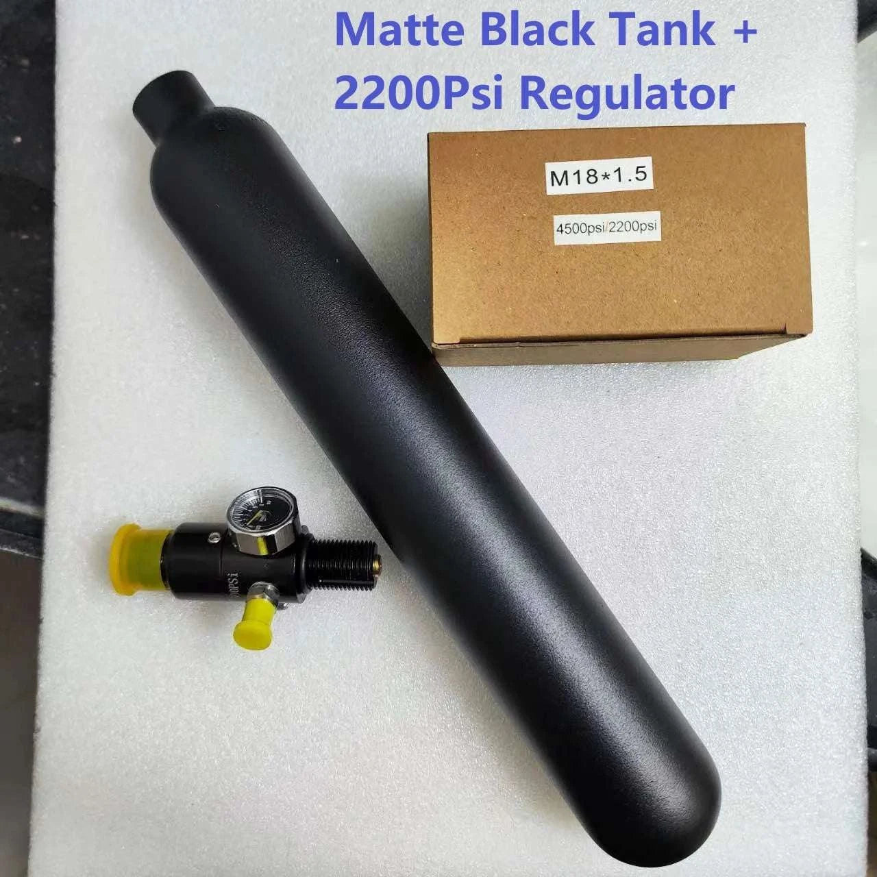 0.38L Aluminum Diving Tank Bottle 20MPa M18 Thread 4500 PSI-Bright -2200Psi