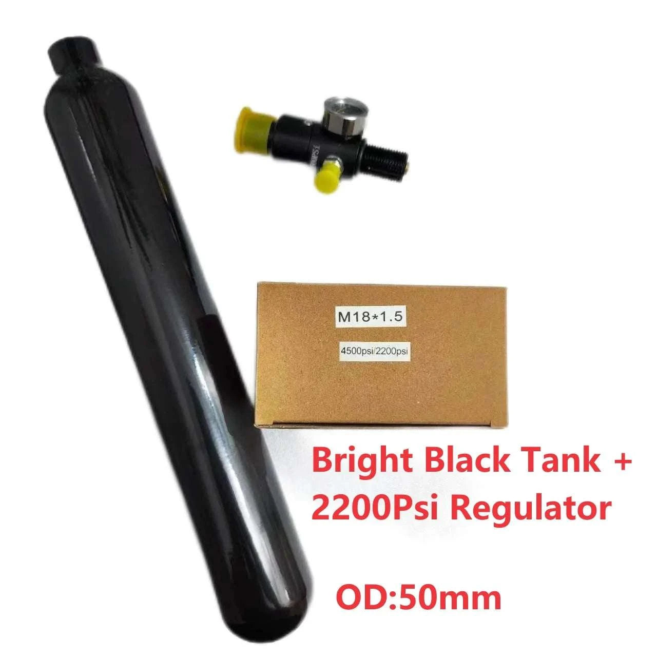 0.38L Aluminum Diving Tank Bottle 20MPa M18 Thread 4500 PSI-Bright -2200Psi