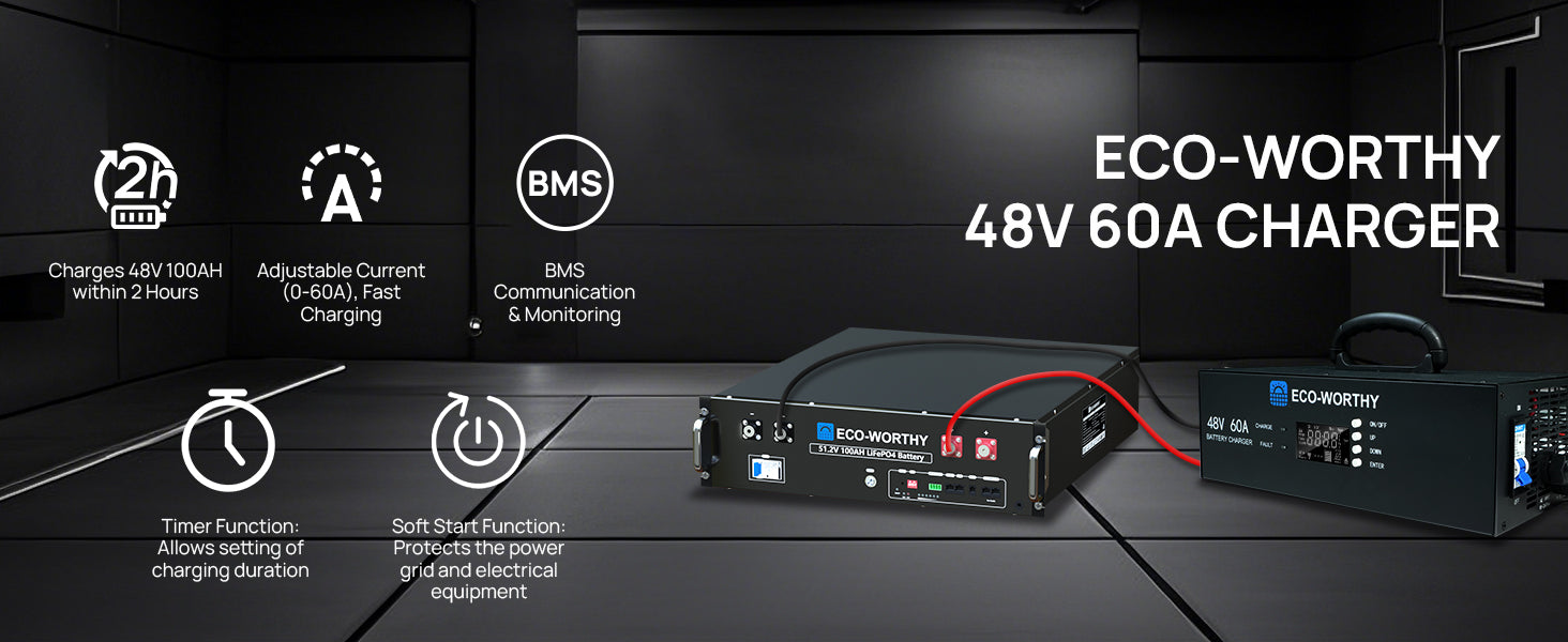 Nabíječka baterií LiFePO4 48V 60A s nastavitelným napětím a proudem