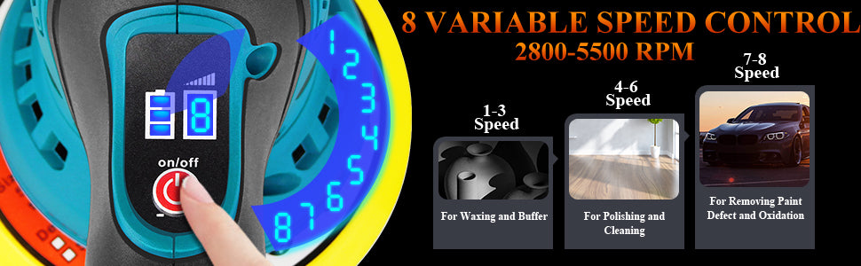 Sada bezkefkového bezdrôtového leštiča s plynulou reguláciou otáčok