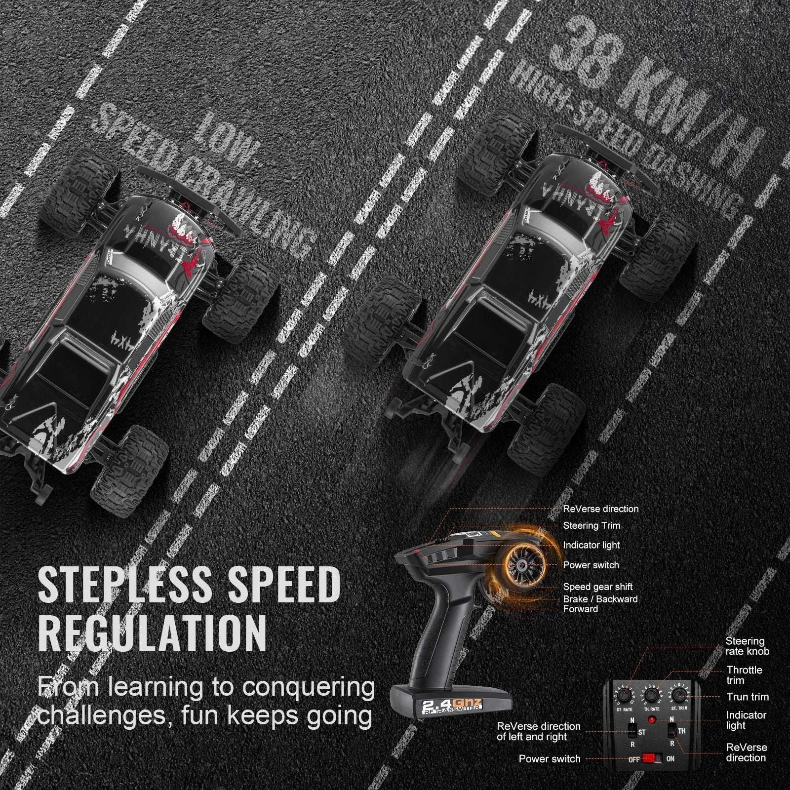 1:10 4WD RC Off-Road Truck 38KM/H with Dual Batteries-1PC / United States