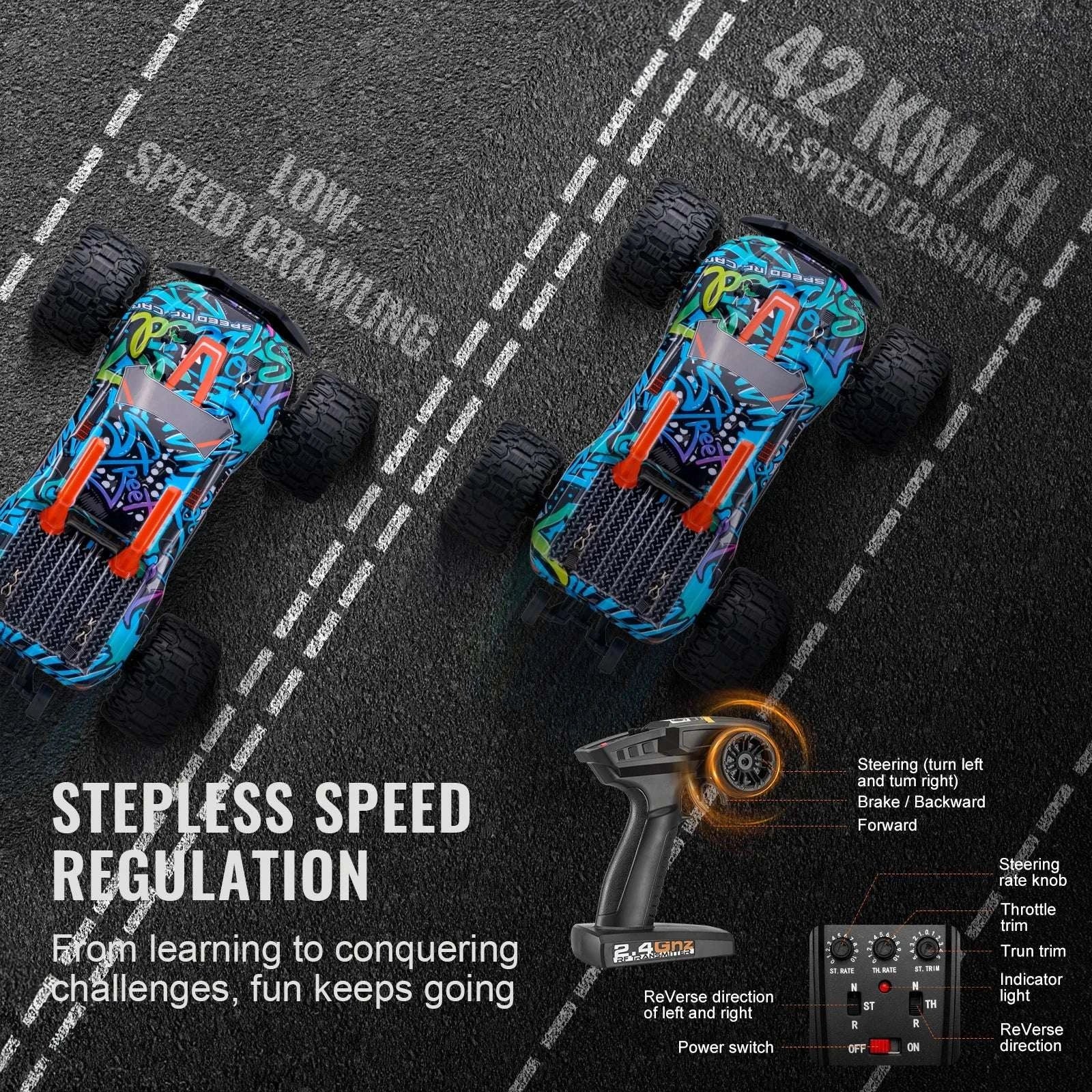 1:14 4WD RC Off-Road Car 42KM/H with Adjustable Speed Control-1PC / United States