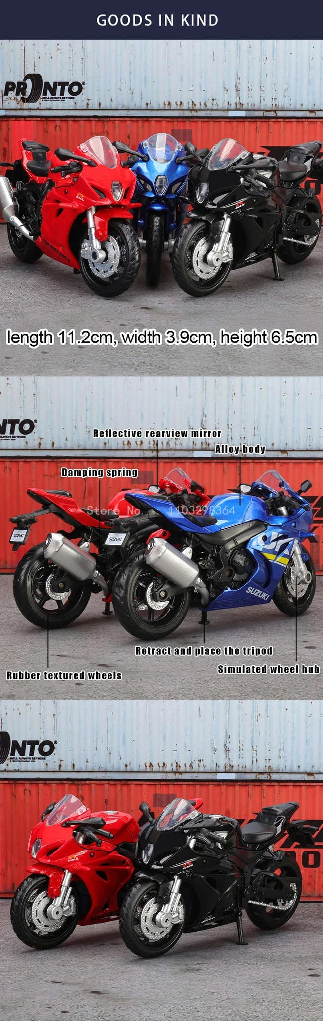 1:18 Kawasaki Ninja H2R Die‑Cast Motorcycle Model-1-18 GSX-R1000