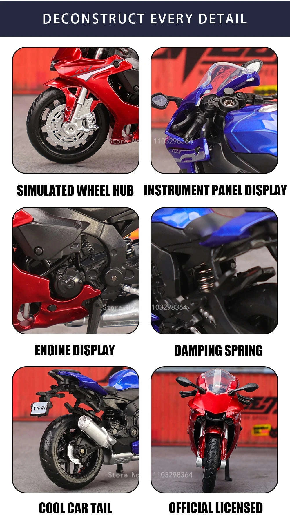 1:18 Kawasaki Ninja H2R Die‑Cast Motorcycle Model-1-18 GSX-R1000