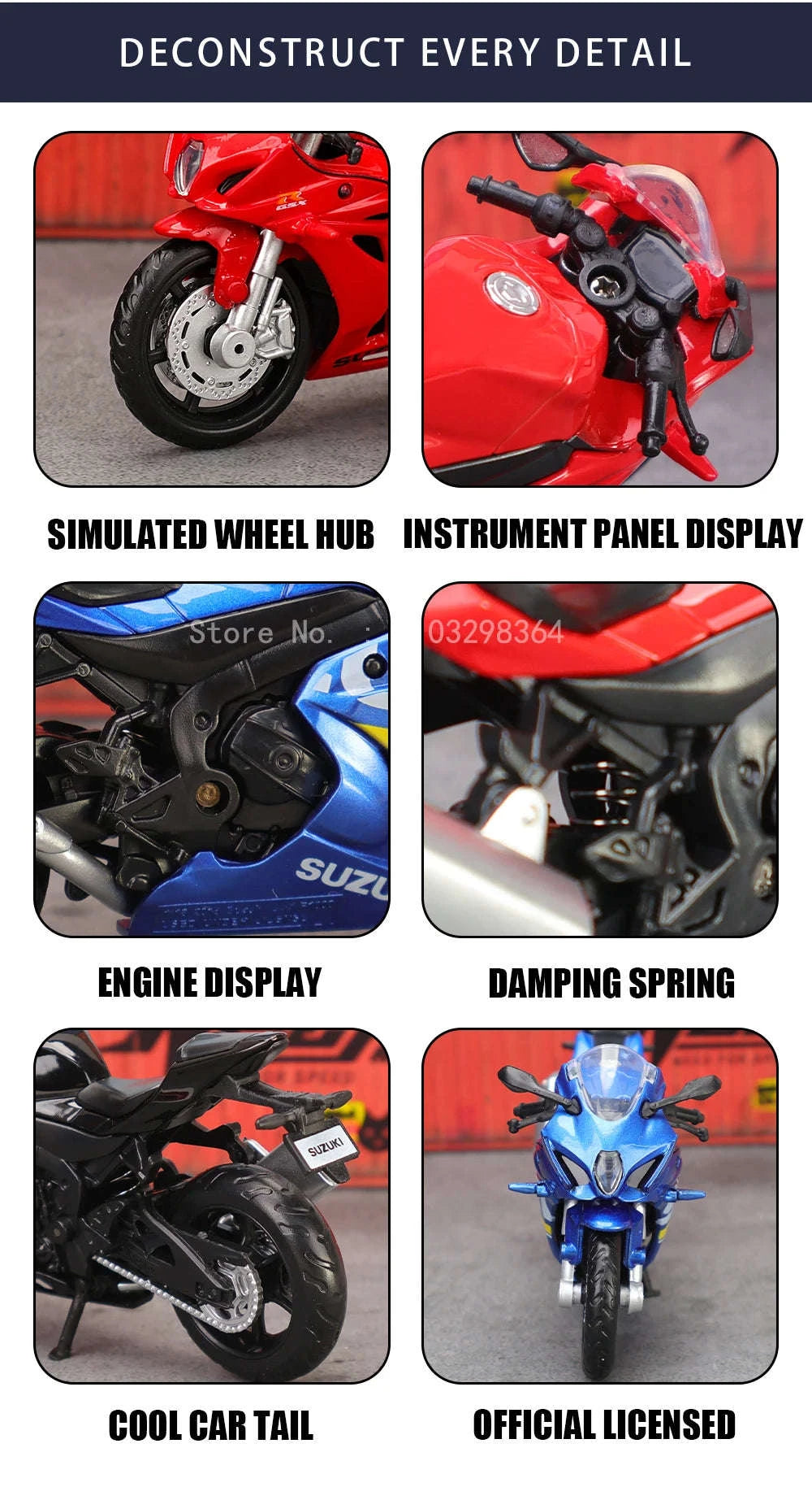 1:18 Kawasaki Ninja H2R Die‑Cast Motorcycle Model-1-18 GSX-R1000