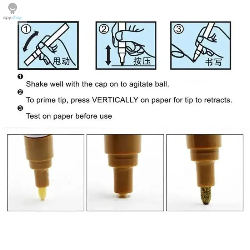 1/2/3pcs Mirror Marker Pen DIY Reflective Paint Pens Mirror Markers Chrome Gold SILVER Copper Color Signature Car Art Craftwork Spy-shop.com