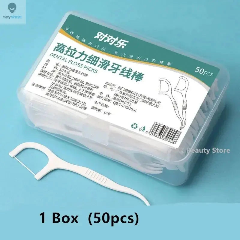 1/2/5/10 Box Portable Disposable Dental Floss Plastic Toothpick High-tension Dental Floss Stick Dental Floss Box ﻿Oral Care Spy-shop.com