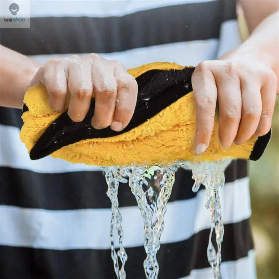 1/2/6pcs Microfiber Cleaning Towel Thicken Soft Drying Cloth Car Body Washing Towels Double Layer Clean Rags Car Accessories Spy-shop.com