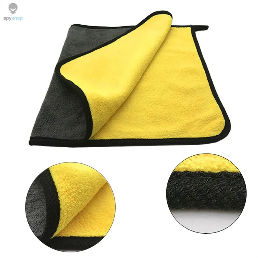 1/2/6pcs Microfiber Cleaning Towel Thicken Soft Drying Cloth Car Body Washing Towels Double Layer Clean Rags Car Accessories Spy-shop.com