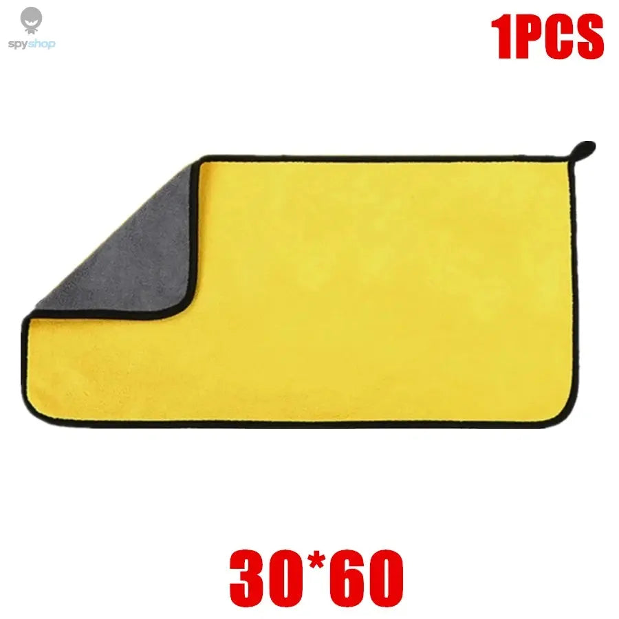 1/2/6pcs Microfiber Cleaning Towel Thicken Soft Drying Cloth Car Body Washing Towels Double Layer Clean Rags Car Accessories Spy-shop.com