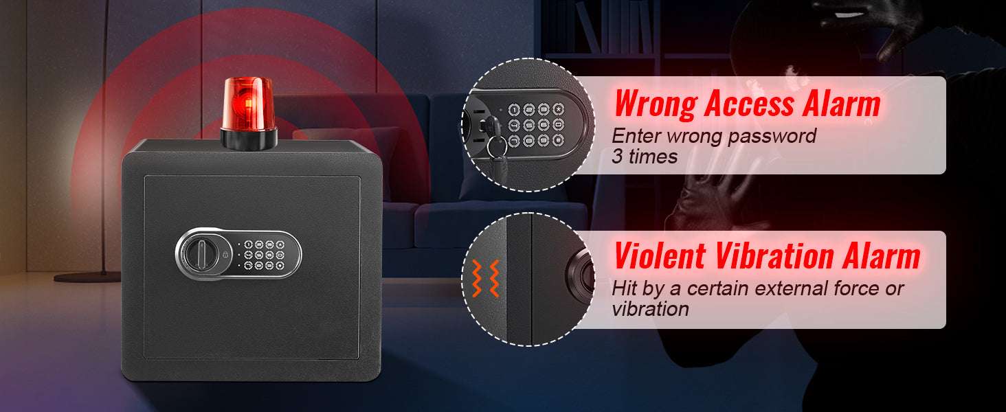 1.2 Cubic Feet Digital Safe Box with Key & Alarm Security-1.2 Cubbic Fit / United States